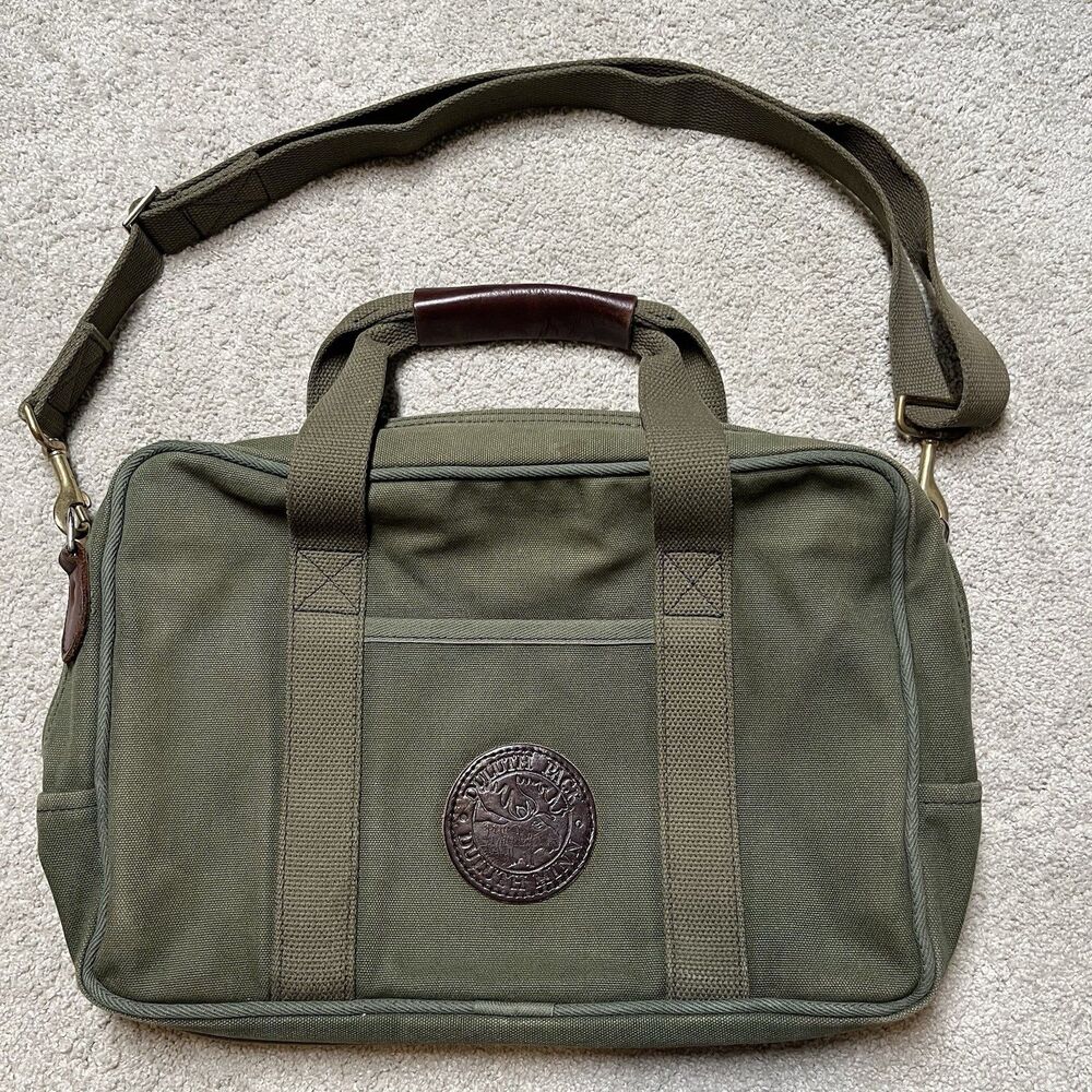 Duluth Pack Safari Briefcase Laptop Messenger Bag Army Green Handcrafted MN USA